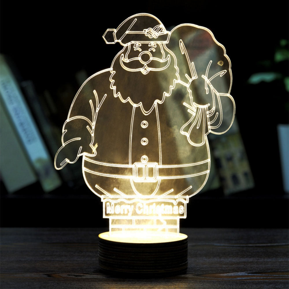 BRELONG 3D LED Night Light Table Desk Room Lamp Home Decoration Light -Ferris wheel-Santa Claus