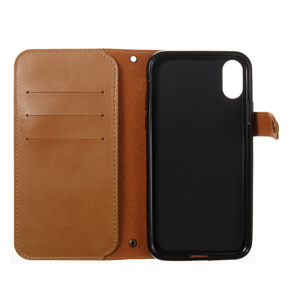 Crazy Horse Retro Leather Case Cover for IPhone X