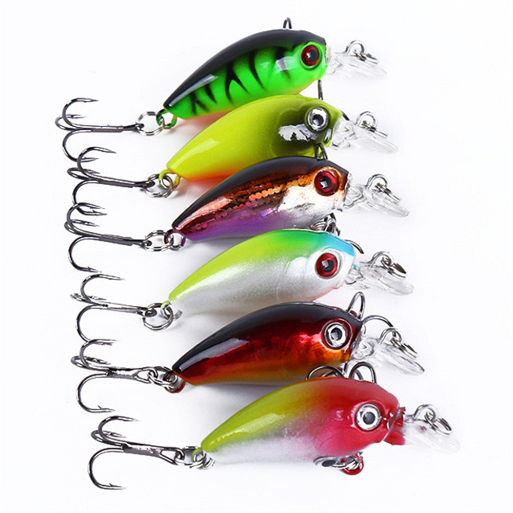 6pcs Fishing Road Sub Little Fat Bionic Bait Hook 4.5cm 4.2g