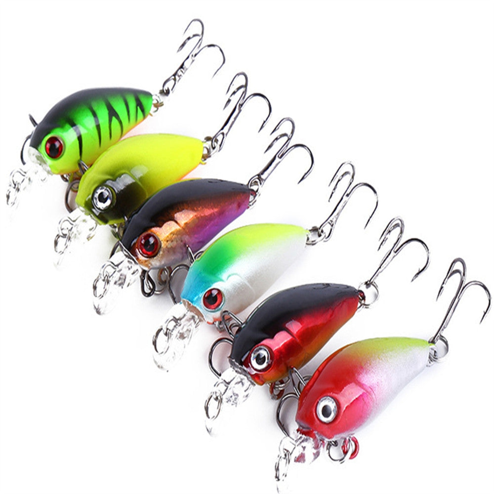 6pcs Fishing Road Sub Little Fat Bionic Bait Hook 4.5cm 4.2g