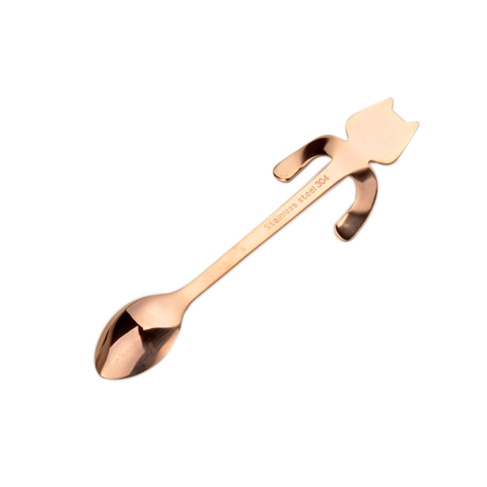 1PCS Stainless Steel Cartoon Cat Spoon Creative Coffee Spoon Ice Cream Candy Teaspoon Kitchen Su...