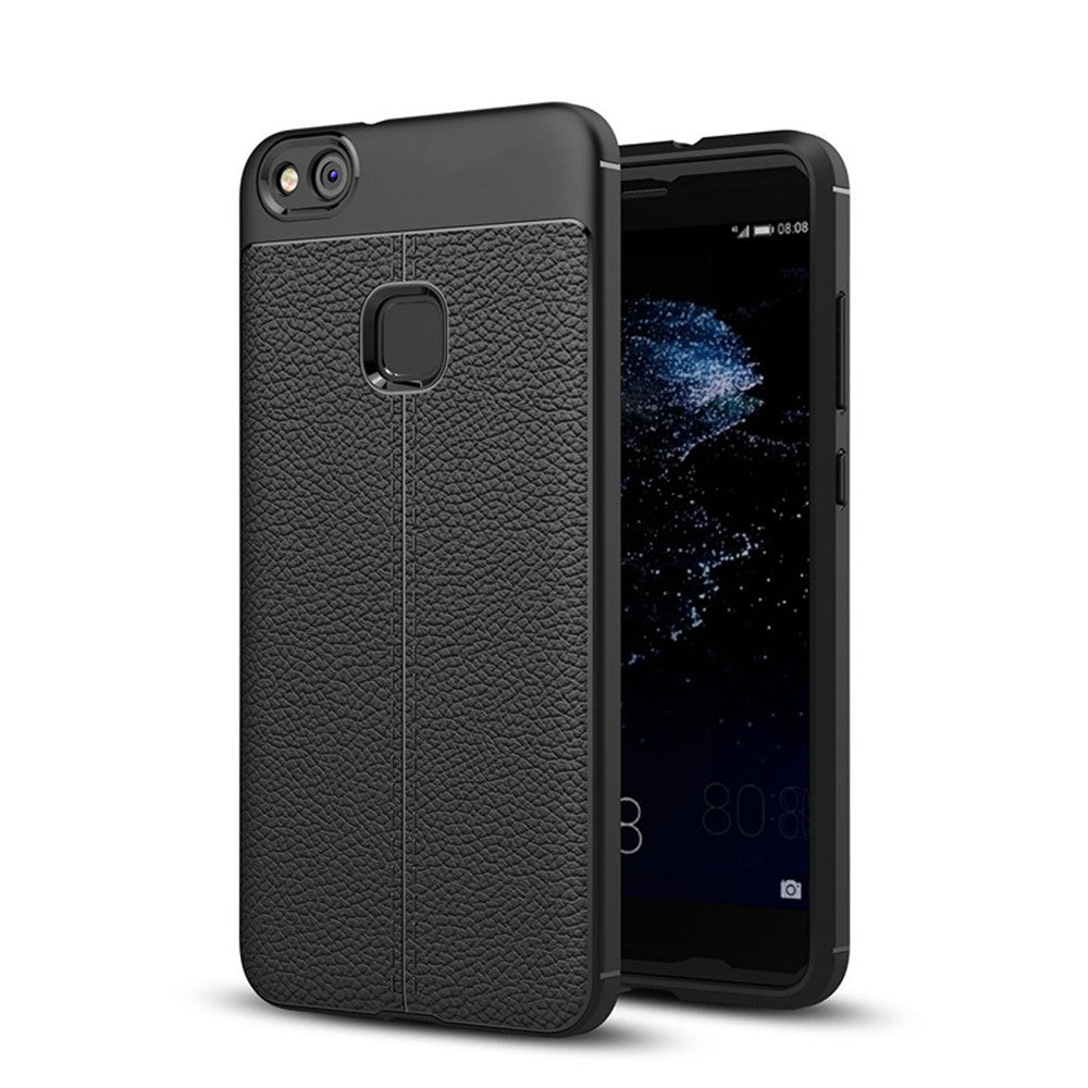 Cover Case for Huawei P10 Lite Luxury Original Shockproof Armor Soft Leather Carbon TPU