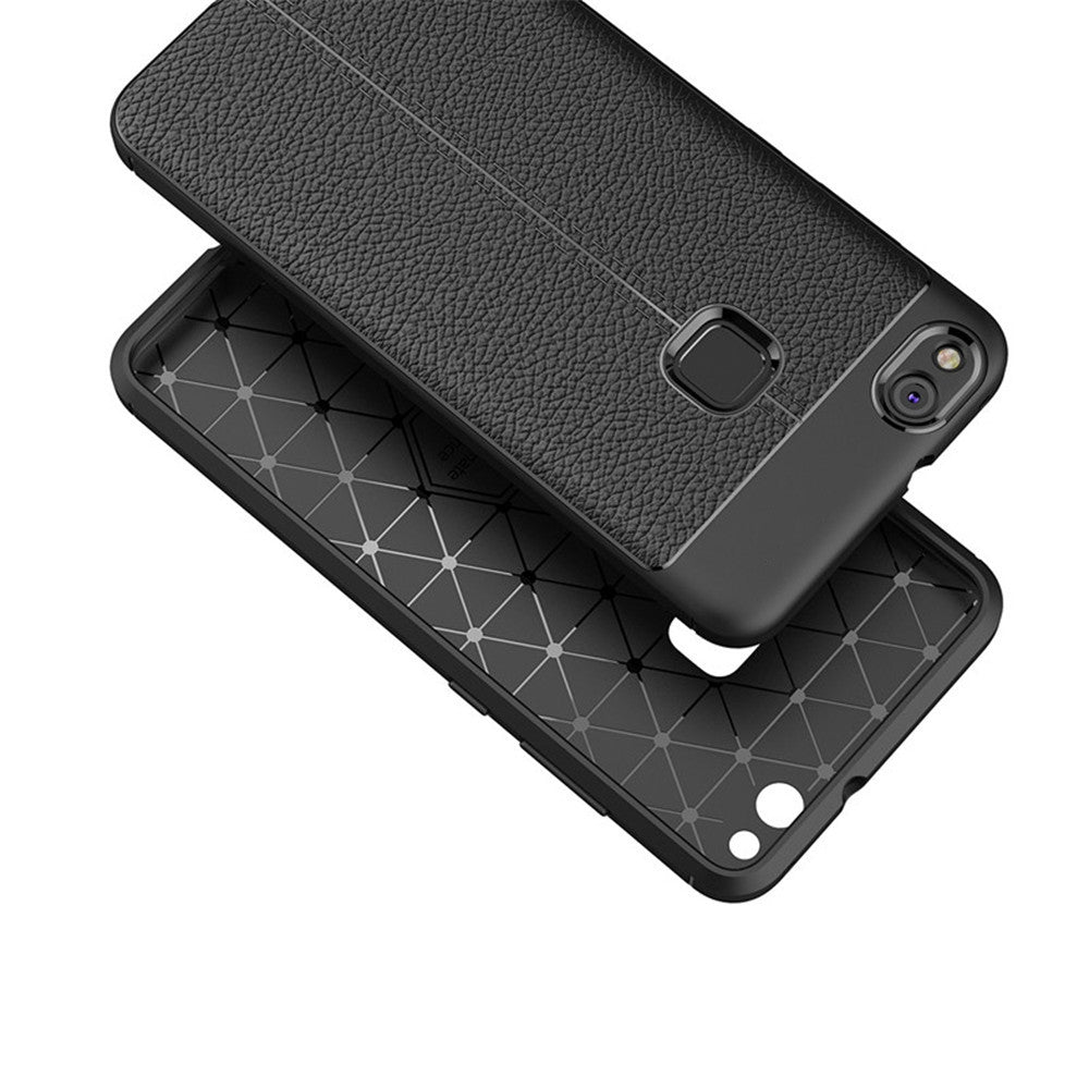 Cover Case for Huawei P10 Lite Luxury Original Shockproof Armor Soft Leather Carbon TPU