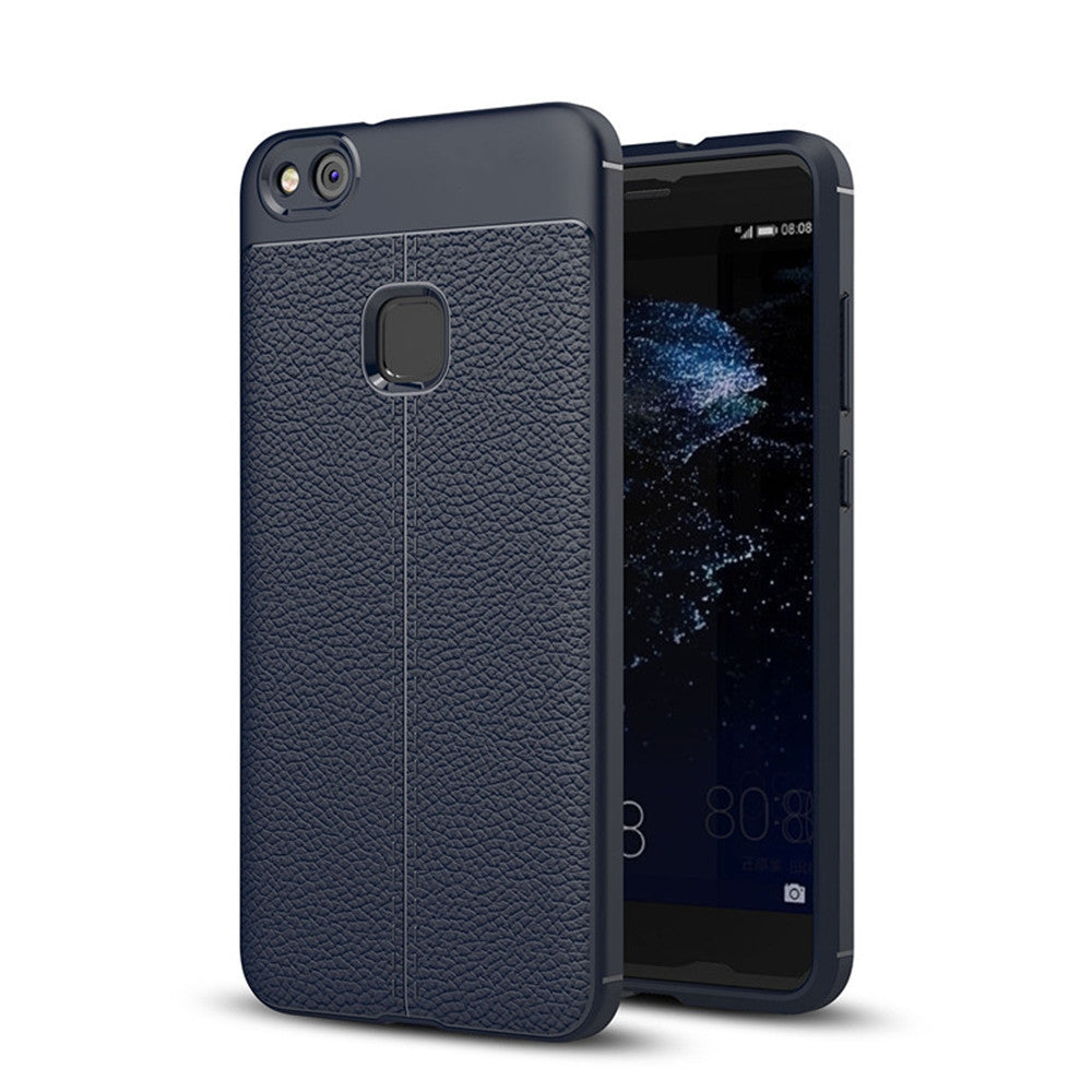 Cover Case for Huawei P10 Lite Luxury Original Shockproof Armor Soft Leather Carbon TPU