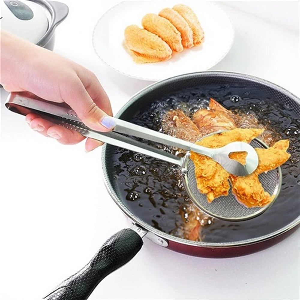 A Multifunctional Stainless Steel Strainer Filter Fried Food Clip Creative Filtering Spoon