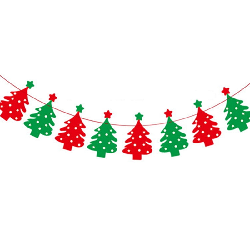 8pcs/strip XM Card Paper Christmas Tree Christmas Decorate Banner Christmas Decoration