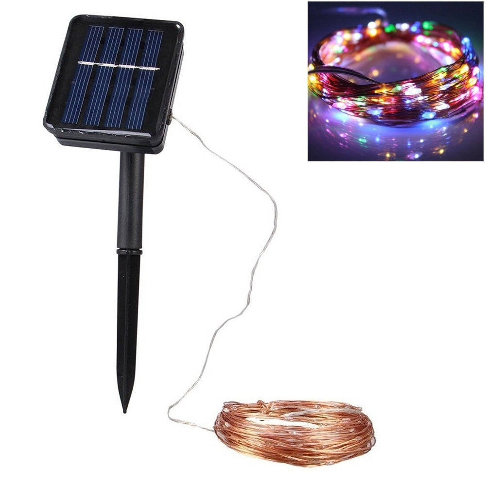 1PC 20M Solar Copper Wire String Light 8MODES LED Fairy String Waterproof Home Yard Christmas Ho...