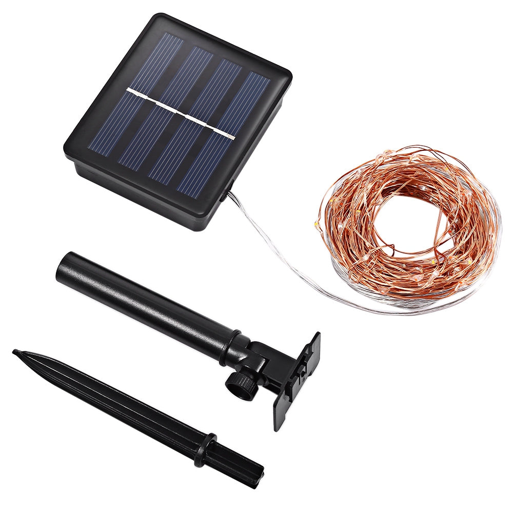 1PC 20M Solar Copper Wire String Light 8MODES LED Fairy String Waterproof Home Yard Christmas Ho...
