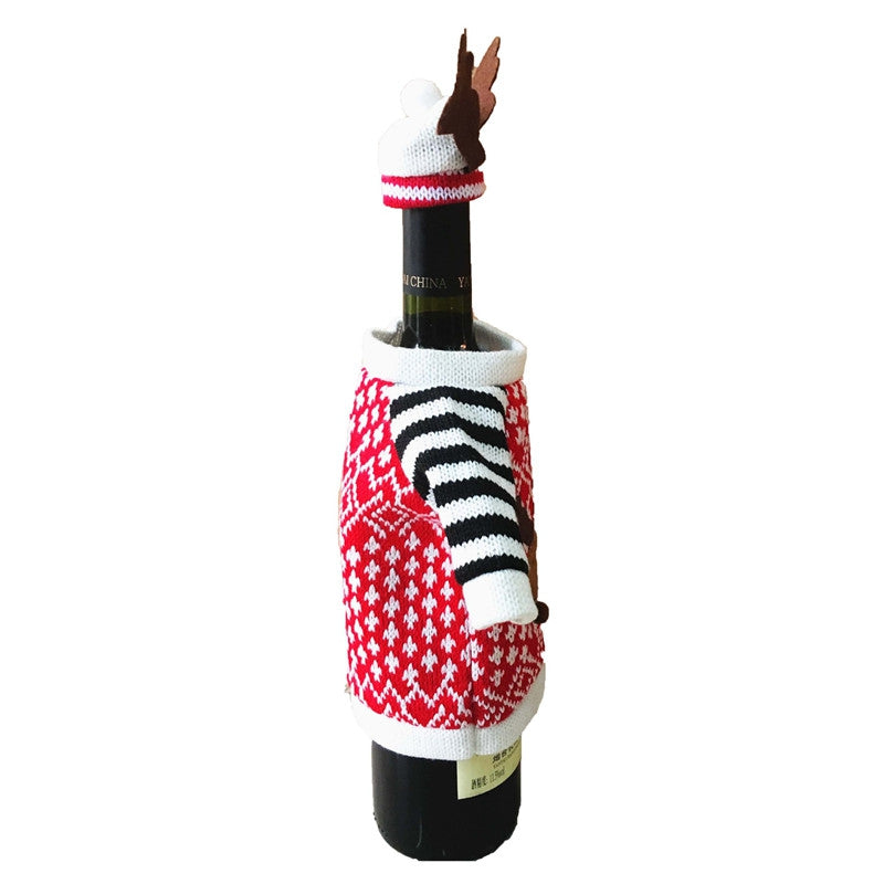 AY - hq240 Christmas Decoration Wine Elk Sweater Clothes Bottle Cover