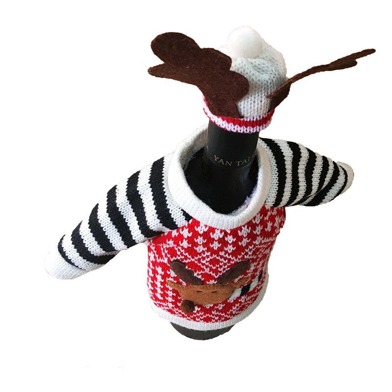 AY - hq240 Christmas Decoration Wine Elk Sweater Clothes Bottle Cover