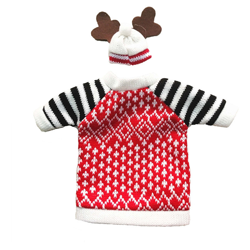 AY - hq240 Christmas Decoration Wine Elk Sweater Clothes Bottle Cover