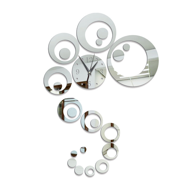 DIY Circle Acrylic Mirror Wall Clock Stickers Home Decor