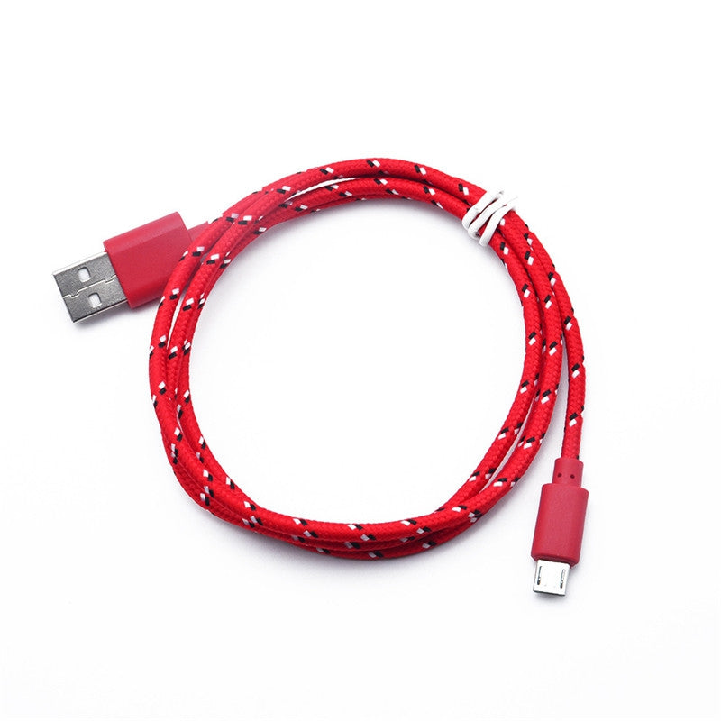 1M Braided Nylon Micro USB Charger Sync Data Charging Cable Cord for Android