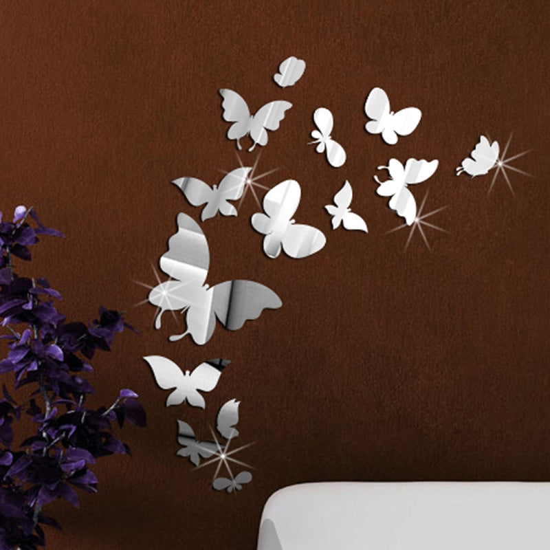 DIY Butterfly Mirror Wall Stickers for Wall Decor