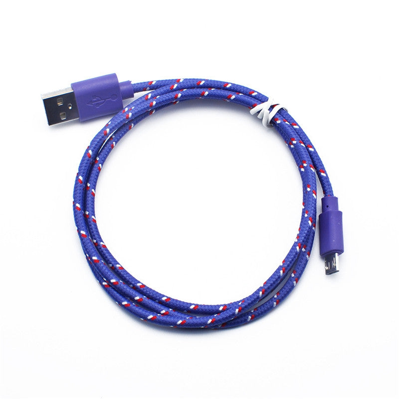 1M Braided Nylon Micro USB Charger Sync Data Charging Cable Cord for Android