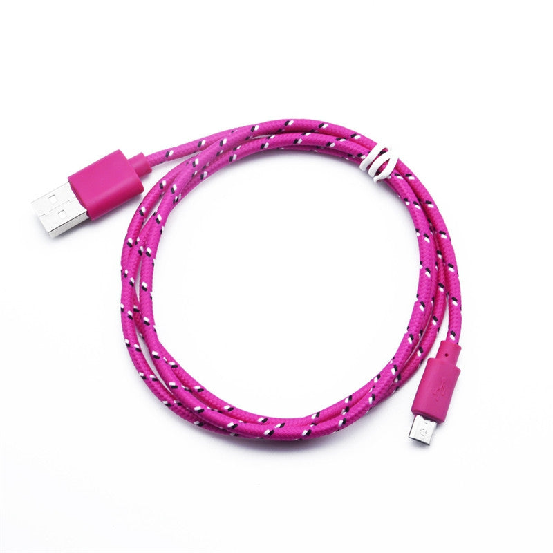 1M Braided Nylon Micro USB Charger Sync Data Charging Cable Cord for Android