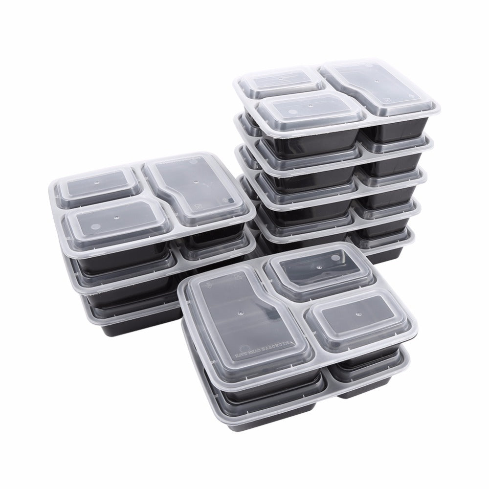 10PCS Microwave Safe Plastic Meal Prep Container Lunch Box Food Storage Takeawa