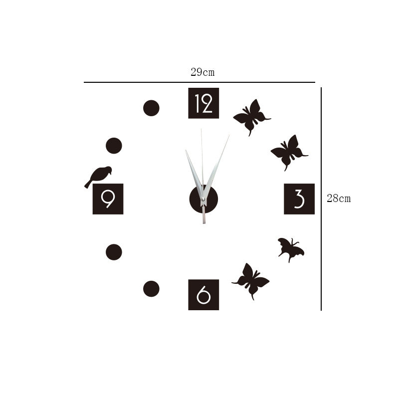 DIY  Butterfly Acrylic Mirror Wall Clock Stickers Home Decor