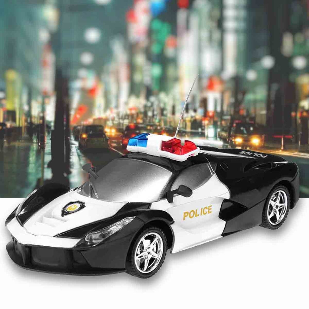 2 Channel Wireless Remote Control RC Police Car Truck Kid Toy Birthday Gift