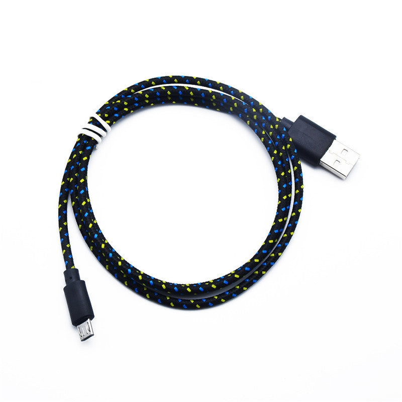 1M Braided Nylon Micro USB Charger Sync Data Charging Cable Cord for Android