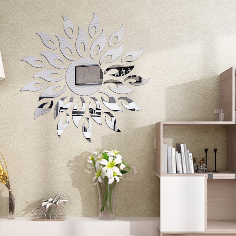 DIY Sun Mirror Wall Stickers for Wall Decor