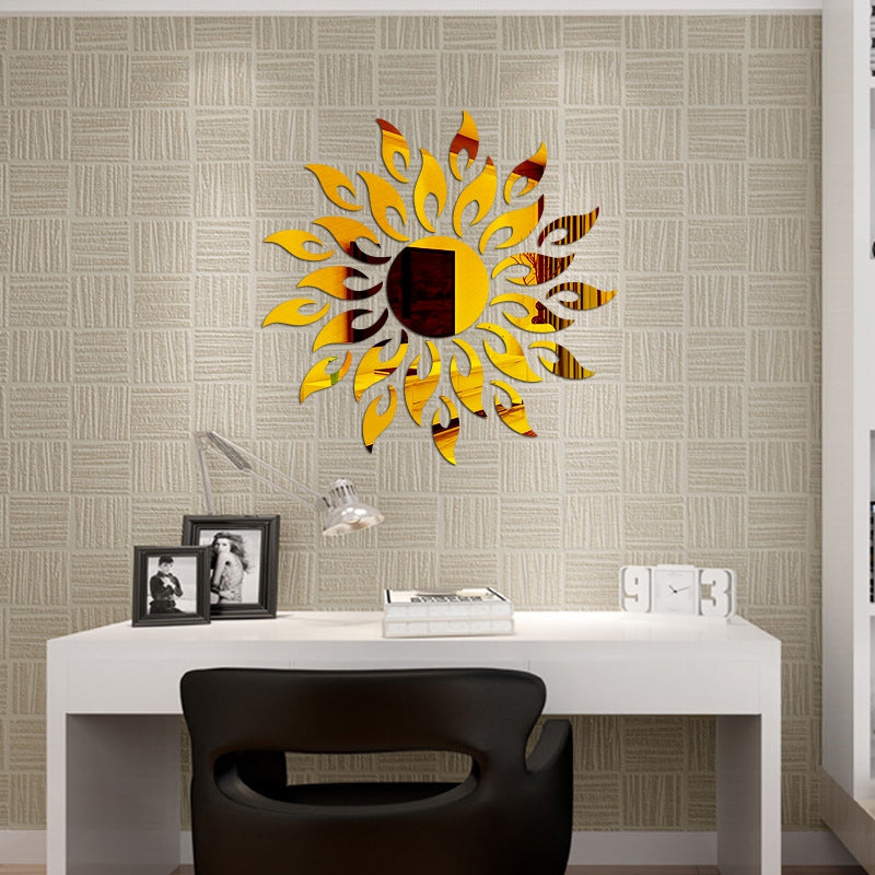 DIY Sun Mirror Wall Stickers for Wall Decor