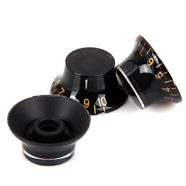 3PCS Vintage Style Acryl Speed Control Knobs for Electric Guitar (Black)