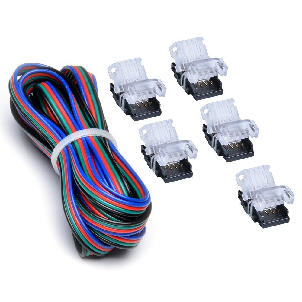 5PCS 5050RGB 4Pin LED Connector and 3Meters UL1007 22 Gauge Conductor Line