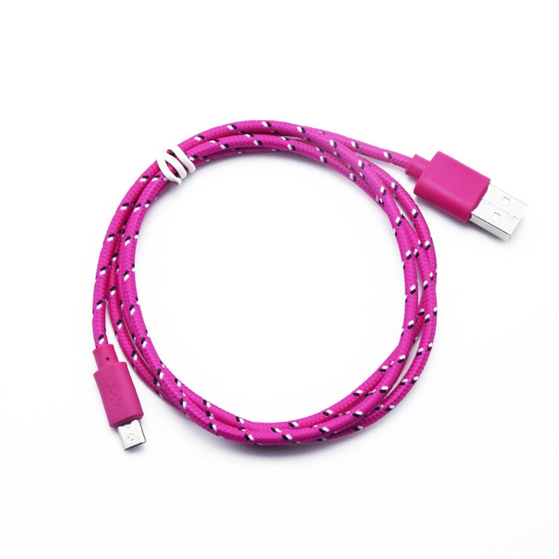 1M Braided Nylon Micro USB Charger Sync Data Charging Cable Cord for Android