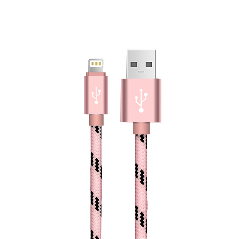 1M 8PIN Hues Woven Data Cable (Rose Gold)