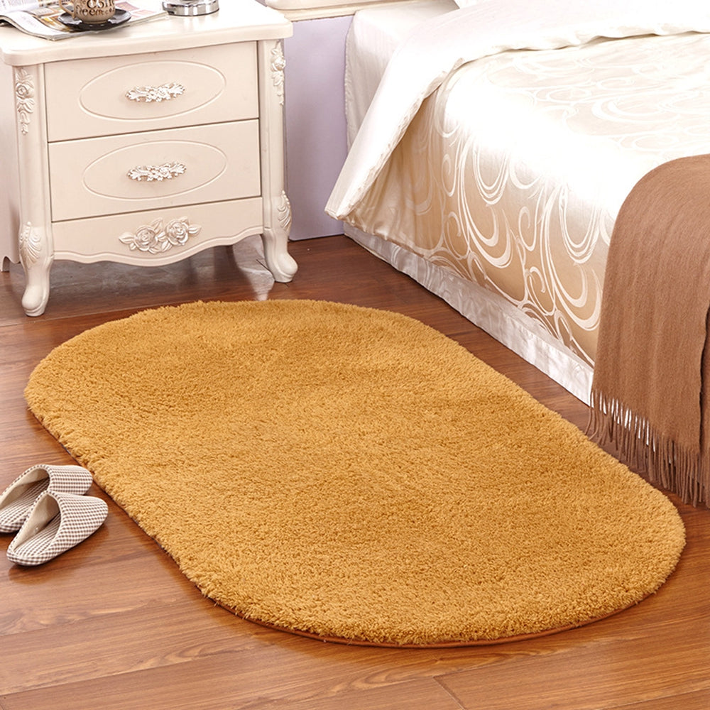 Doormat Solid Comfortable Water  Absorption Oval Bathroom Mat