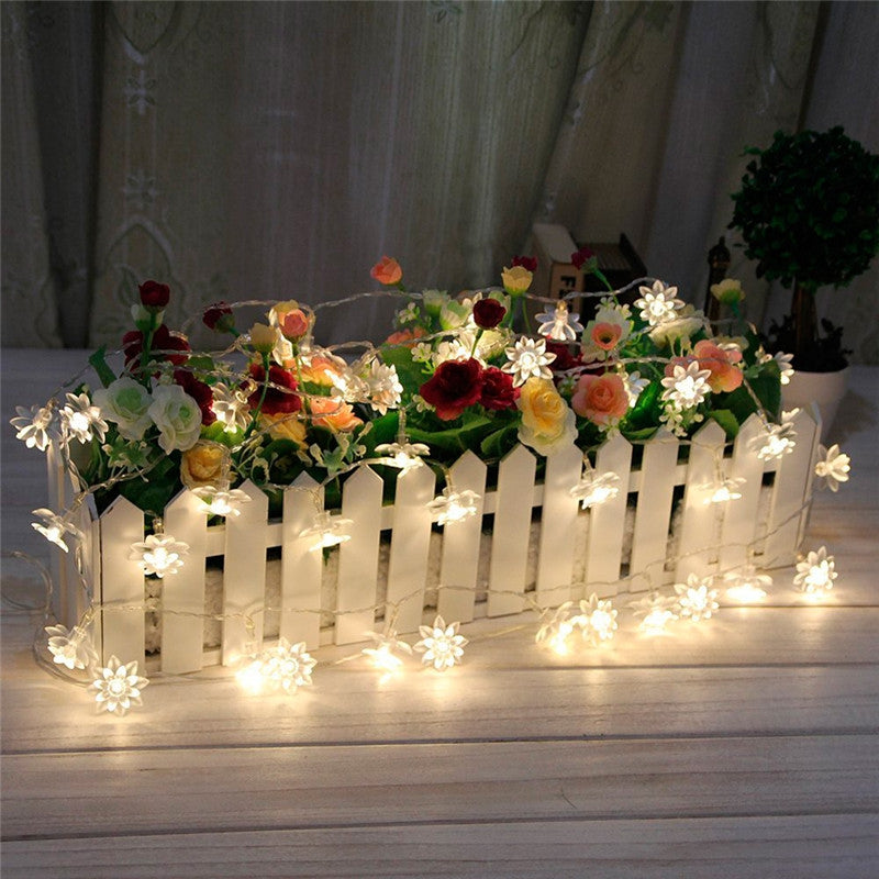 50 LED Beads Flowers Colored Solar Christmas Light String