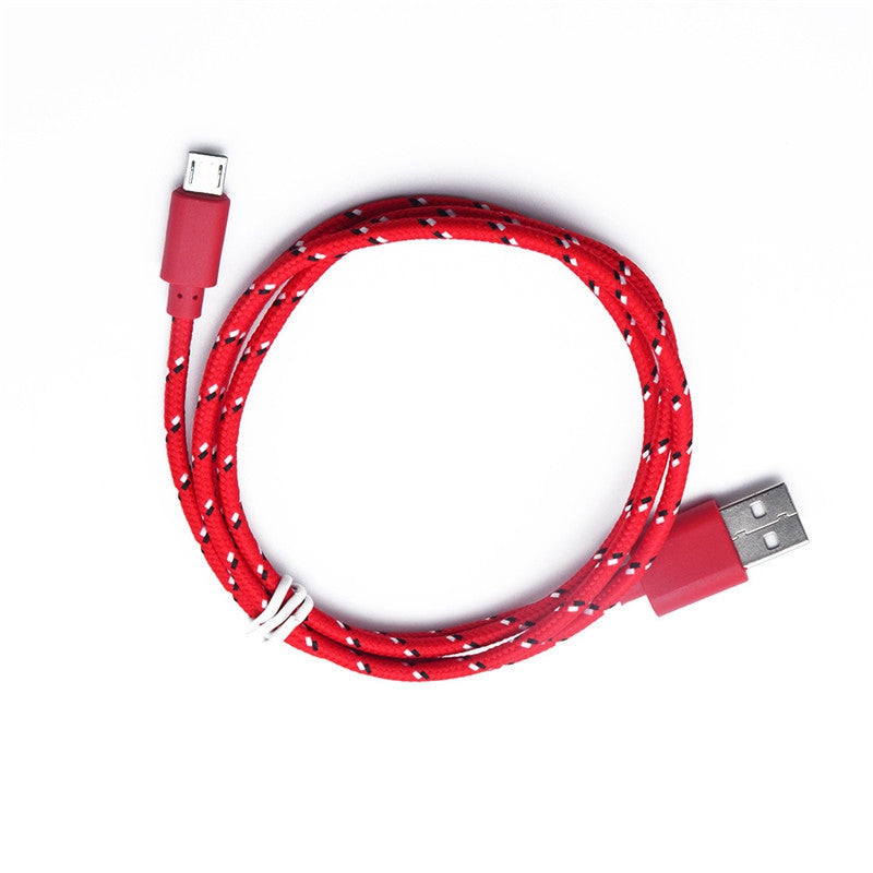 2M Braided Nylon Micro USB Charger Sync Data Charging Cable Cord for Android