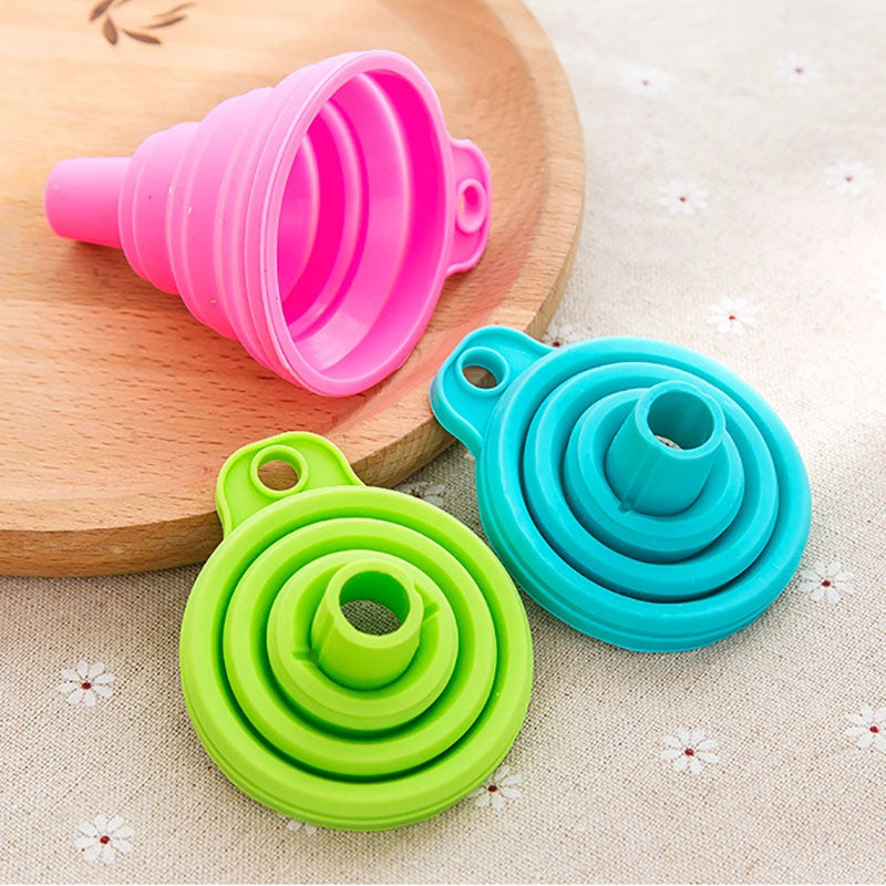 DIHE Silicone Folding Funnel Funnel Portable Lovely Beautiful