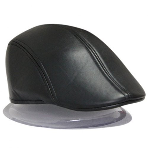 Chic Solid Color Leather Material Visor For Men