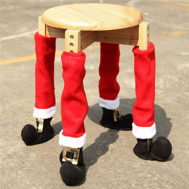 AY - hq246 4PCS Table Feet Cover Chair Feet Christmas Decoration