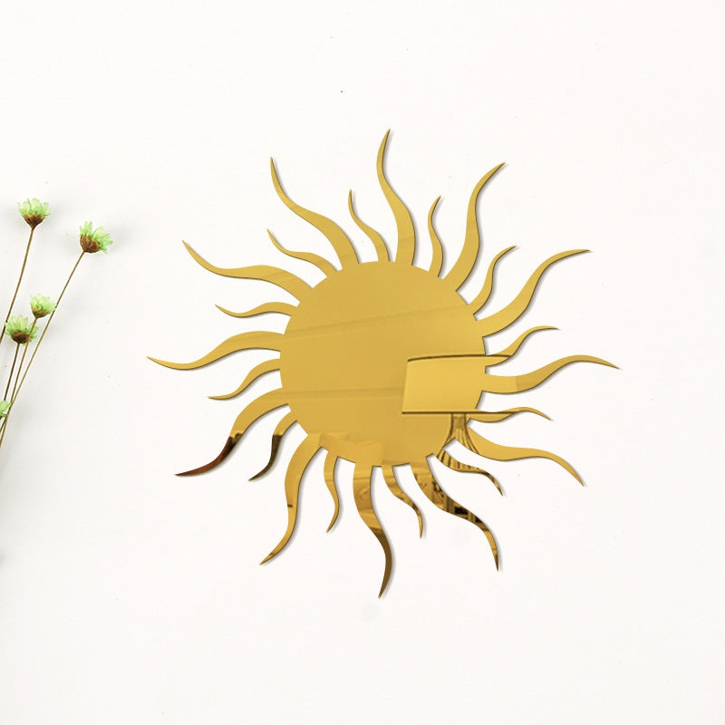 Creative DIY Sun Mirror Wall Stickers for Wall Decor