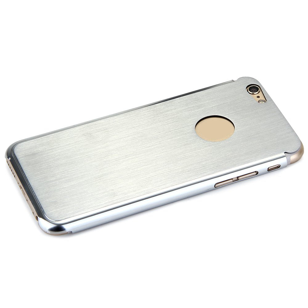 Brushed Back Cover Case with Logo Hole Design for iPhone 6 - 4.7 inches