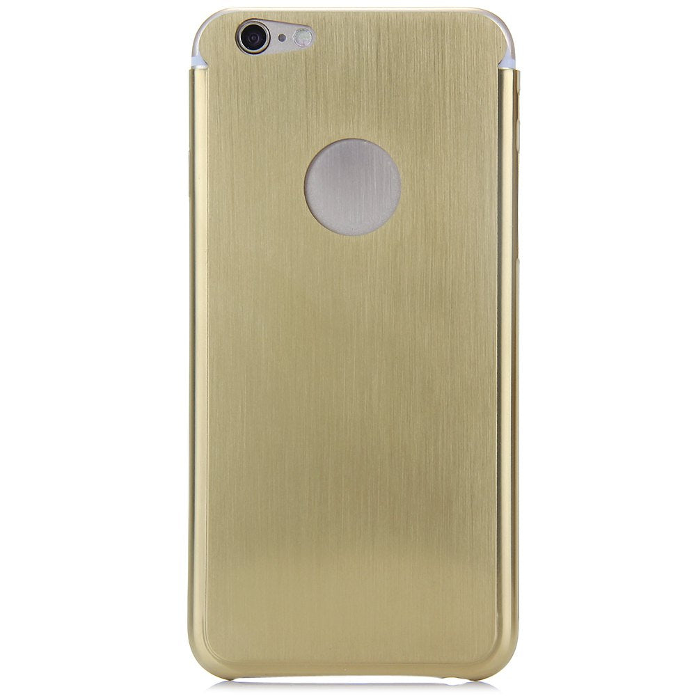 Brushed Back Cover Case with Logo Hole Design for iPhone 6 - 4.7 inches