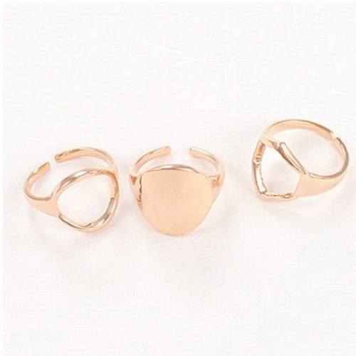 3PCS of Openwork Alloy Rings