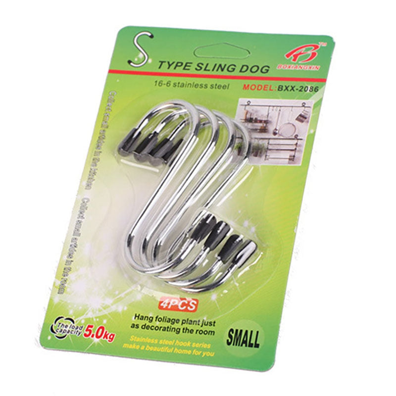 DIHE Multipurpose Simple S - Shaped Pothook Stainless Steel 4 Pack