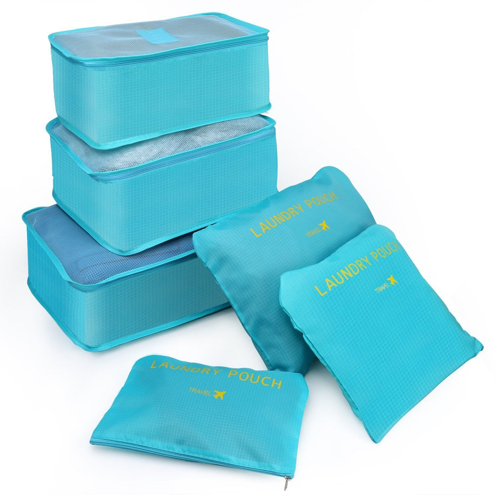 6 bags of bags  travel bags  6 space saving including bags   tissue travel (blue)