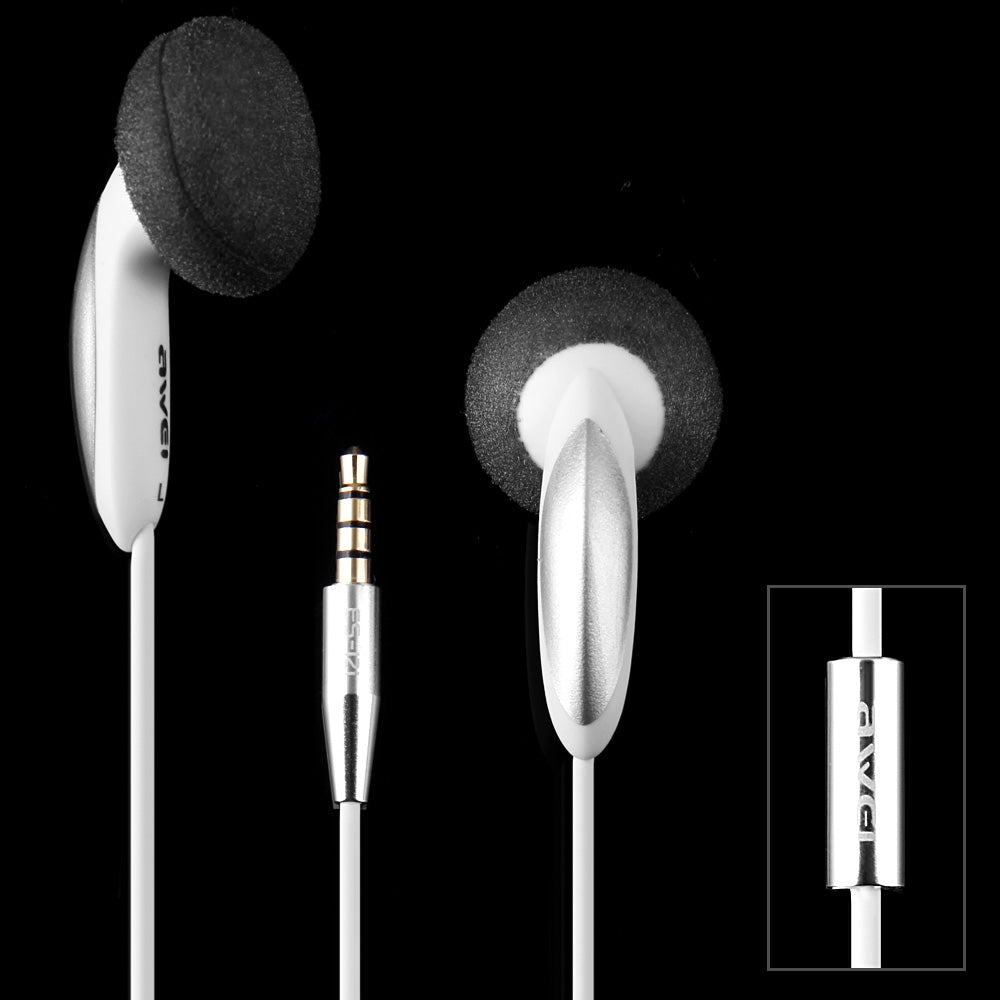 Awei ES12i Noise Isolation In-ear Earphone with Mic 1.2m Cable for Smartphone Tablet PC