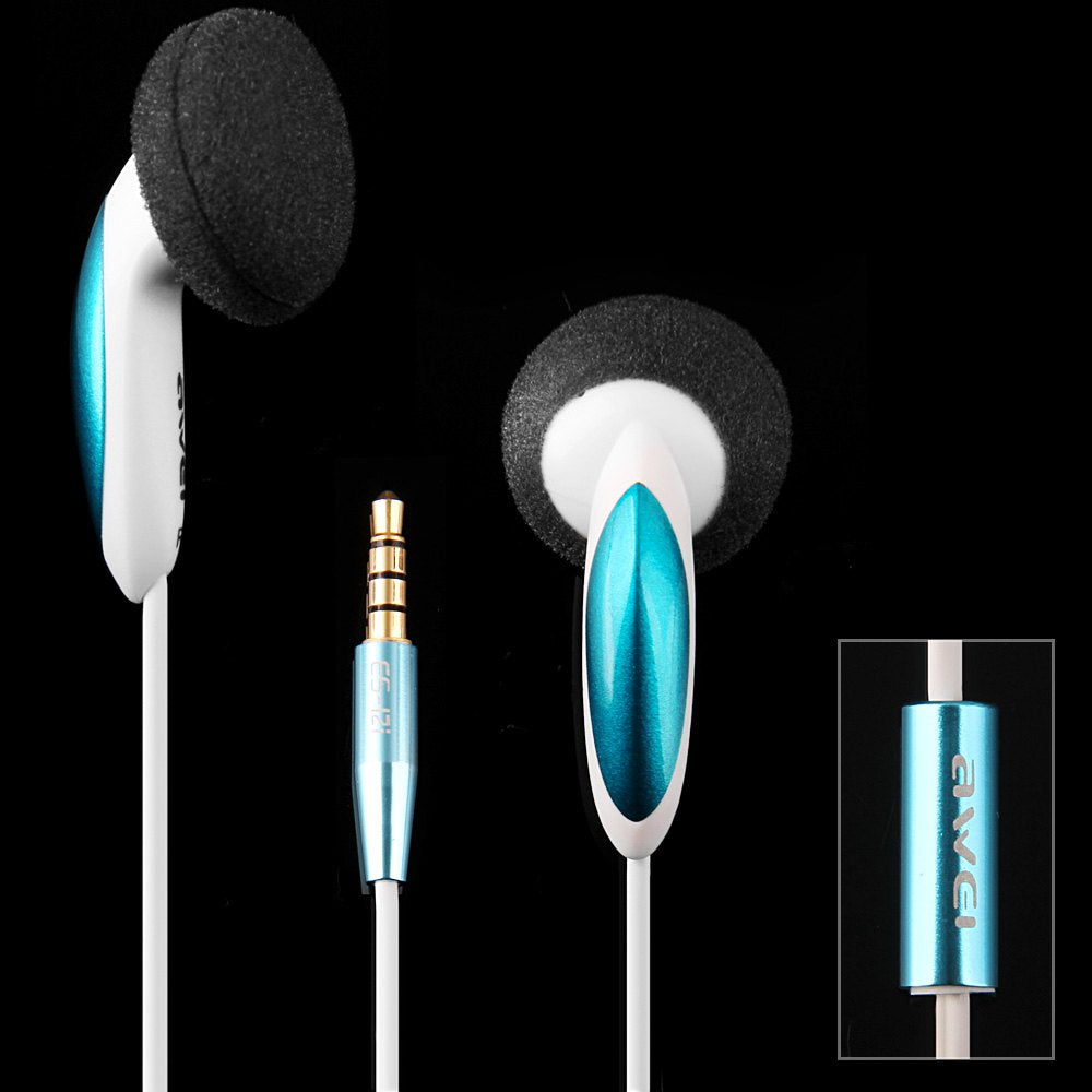 Awei ES12i Noise Isolation In-ear Earphone with Mic 1.2m Cable for Smartphone Tablet PC