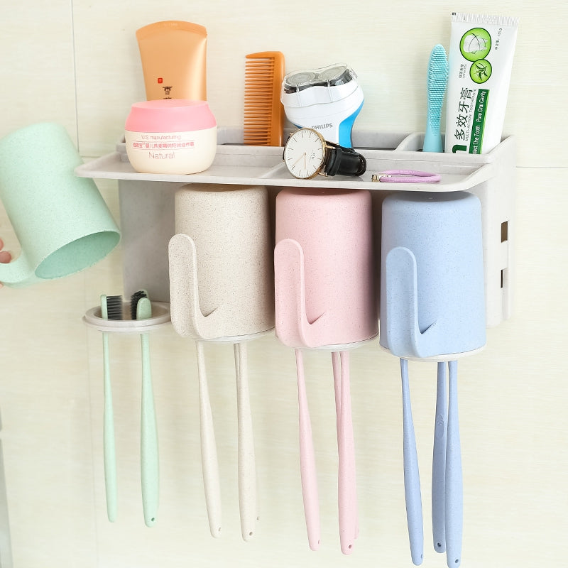 Bathroom Accessories Suction Cup Toothbrush Toothpaste Tooth Mug Holder