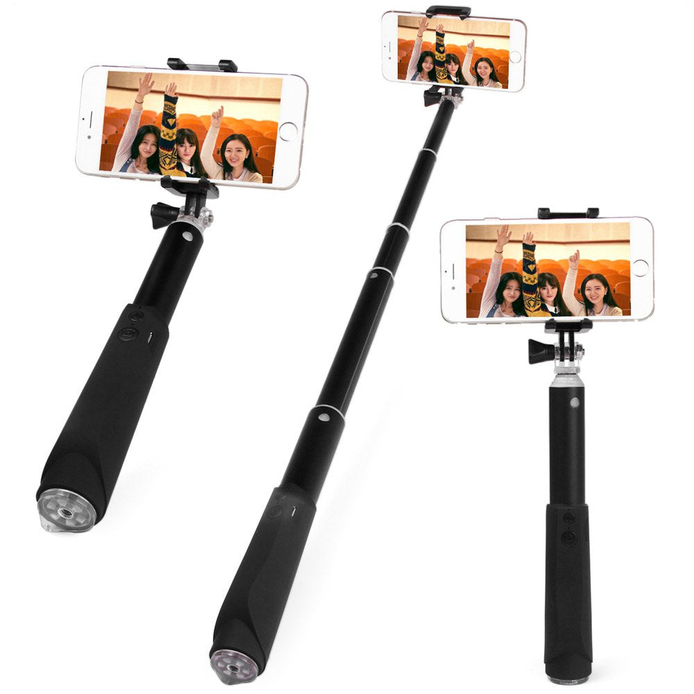 Bluetooth V3.0 Remote Control Camera Shutter Selfie Monopod with Phone Clip Stand