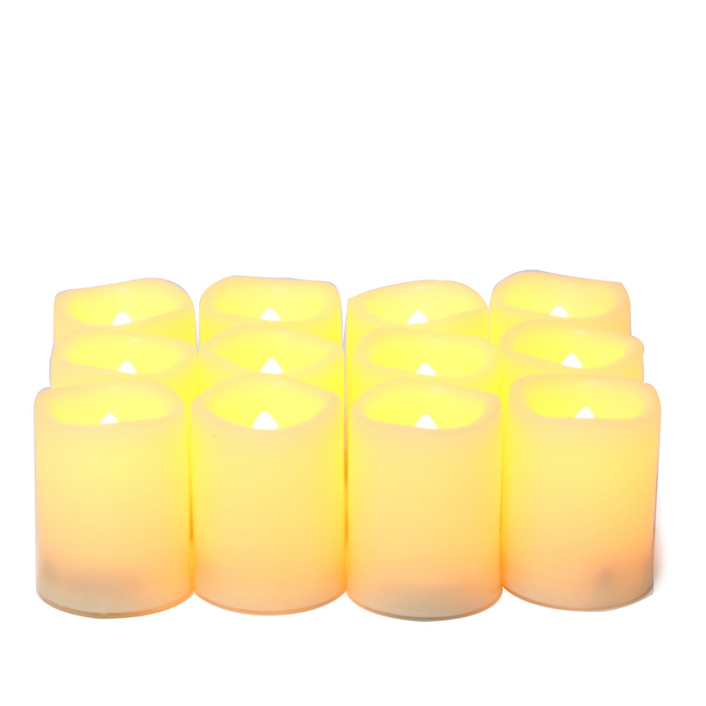 12 Pieces LED Flameless Votives Candles with Batteries