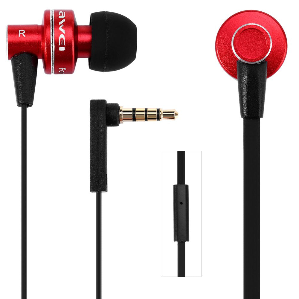 Awei ES - 900i Noise Isolation In-ear Earphone with 1.2m Cable Mic for Smartphone Tablet PC