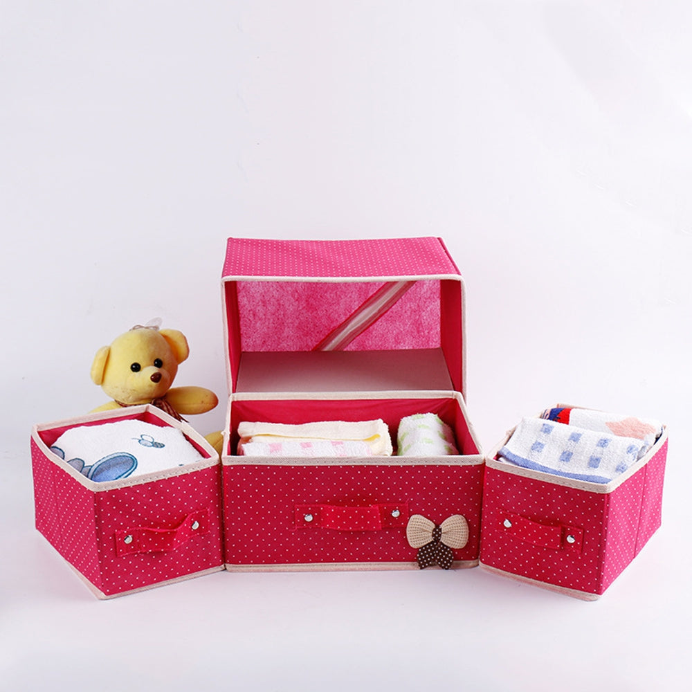 Desk Storage Box Cute Vivid Dots Pattern Large Capacity Box