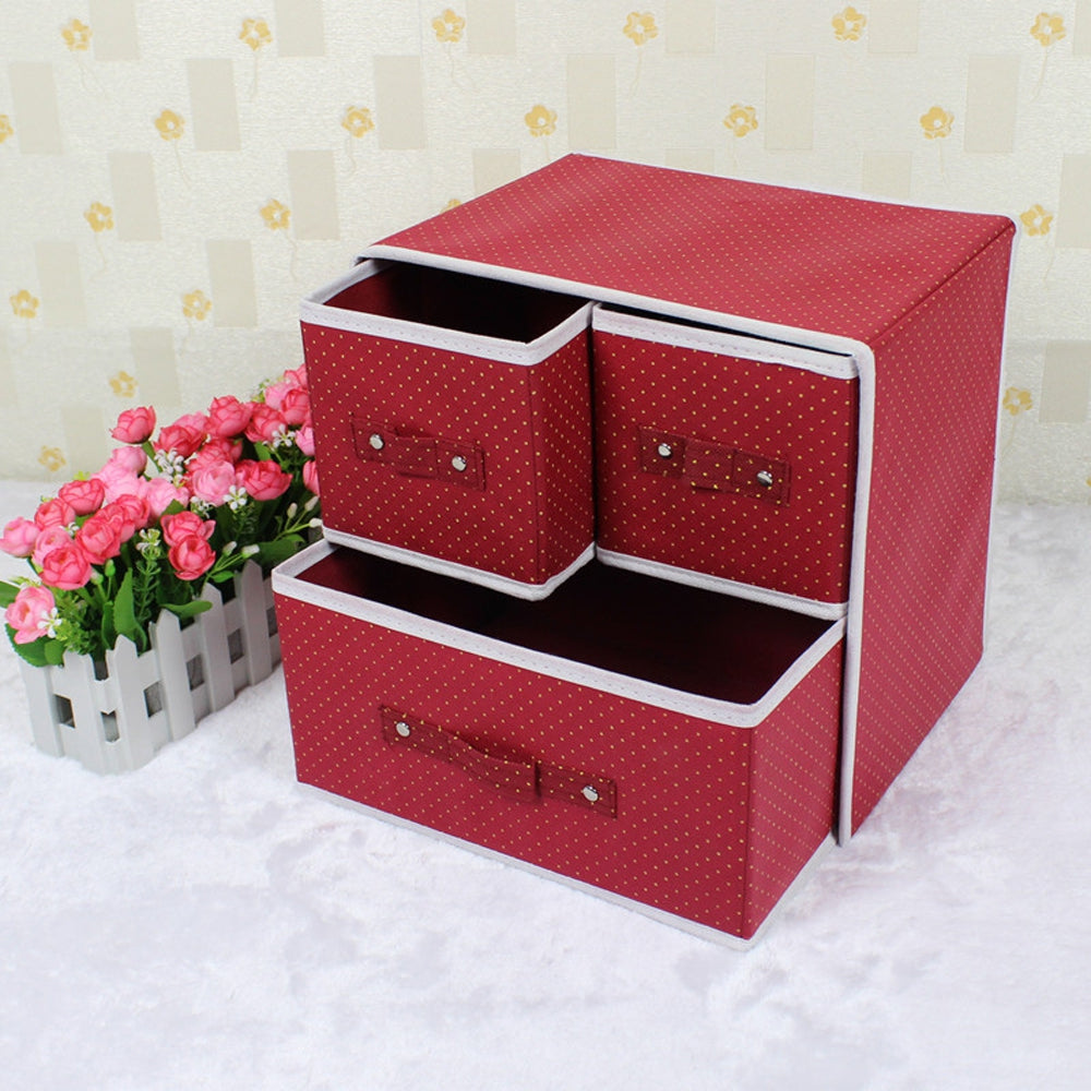 Desk Storage Box Cute Vivid Dots Pattern Large Capacity Box